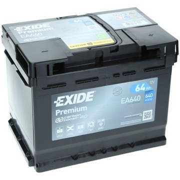 АККУМУЛЯТОР EXIDE PREMIUM 64 Ач 640A 64 Ач EA640 P+ ПОСЛЕДНЯЯ МОДЕЛЬ!