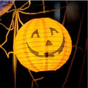 ГИРЛЯНД БУМАЖНОГО ФОНАРЯ НА ХЭЛЛОУИН СО СВЕТОДИОДНОЙ ПОДСВЕТКОЙ, 6 СТИЛЕЙ