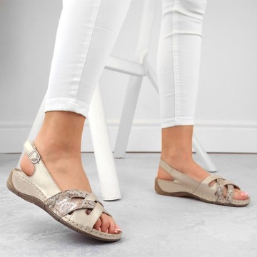 Skórzane komfortowe sandały damskie Helios 40