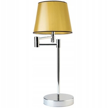 Lampka nocna biurkowa na stolik abażur stożek LED E27 złota