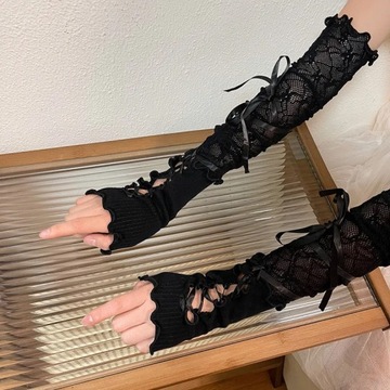 Women\'s Gloves Spice Girl Ballet Style Lace Gloves Nightclub Fashion Lace-