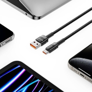 TRWAŁY KABEL TECH-PROTECT ULTRABOOST EVO USB-A / USB-C 100W 5A 100CM CZARNY