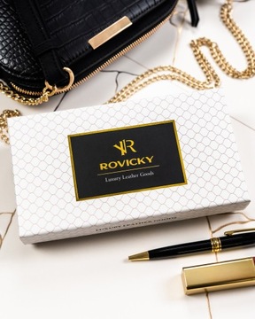 Женский кожаный кошелек Rovicky большой классический противоугонный RFID STOP