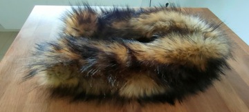 МЕХОВОЙ ШАРФ, РУКАВА ИЗ ВУАЛИ, искусственный мех, воротник из меха енота, унисекс