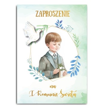 Zaproszenia na Komunię Świętą dla Chłopca 10 sztuk