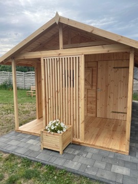 Domek letniskowy ogrodowy z tarasem altana ROD 6x3