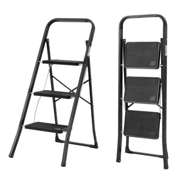 Drabina 3 stopnie drabinka składana 69cm czarna