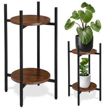 KWIETNIK STOJĄCY METALOWY REGAŁ PÓŁKA STOJAK NA KWIATY ROŚLINY LOFT 61 cm