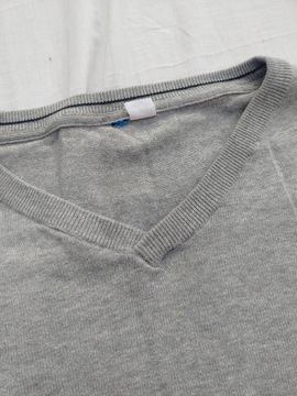 H&M cieńki Swetr sweter męski szary bawełna XXL