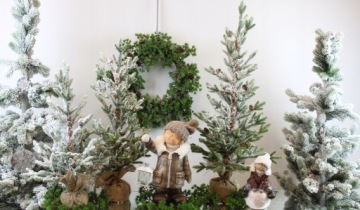 Заснеженная елка из джута с шишками H90 DEcodomi