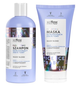 SO!FLOW ZESTAW FIOLETOWY SZAMPON + MASKA OCHŁADZAJĄCY ŻÓŁTE WŁOSY BLOND