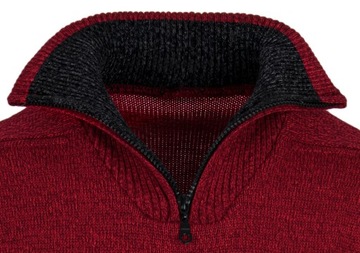 МОДНЫЙ МУЖСКОЙ СВИТЕР ДЛЯ ГОЛЬФА, КРАСНАЯ ПОЛОВИНА МОЛНИИ - XL