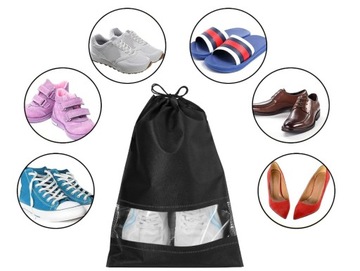 10x WOREK DO PRZECHOWYWANIA BUTÓW WORKI POKROWIEC PODRÓŻNY ŚCIĄGACZ ZESTAWz