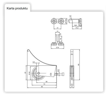 KOMPLET WÓZKÓW DO DRZWI PRZESUWNYCH GÓRNY SYMETRYCZNY ŁOŻYSKOWA 89 MM AMIX