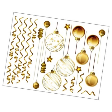 Рождественская наклейка на стену Наклейки на окна Золото