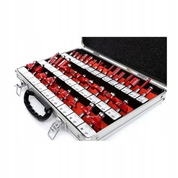 НАБОР ФРЕЗ ДЛЯ ДЕРЕВА 35 С ПОДШИПНИКАМИ НАБОР ЧЕМОДАН ОБРАЗЦЫ