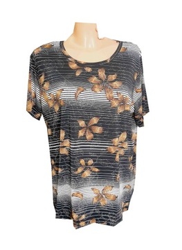 Bluzka KOSZULKA wygodna kobieca kwiaty XL/XXL