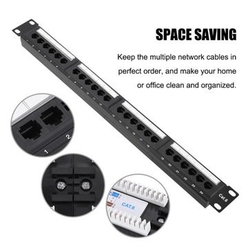 Сетевой адаптер CAT6, 24-портовая патч-панель, стоечный кабель, настенное крепление