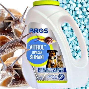 GRANULAT ŚRODEK NA ŚLIMAKI VITROL GB Bezpieczny dla zwierząt BROS 1kg