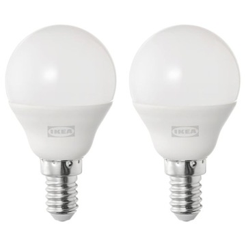 IKEA SOLHETTA Żarówka LED E14 470lm kula 2szt