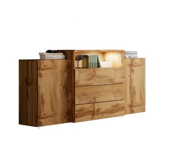 Komoda Dąb Wotan Nowoczesna 150 x 81 x 31 cm z Szufladami Bezuchwytowa