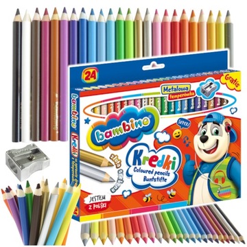 Kredki grube bambino 24 kol dla dzieci