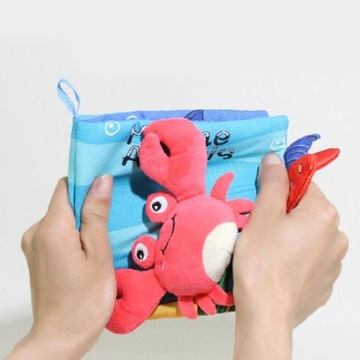 Книга из мятой ткани, ранний синий, красный