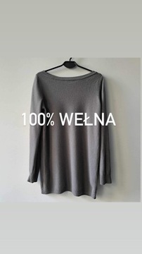 Sweter Benetton M 100% wełna