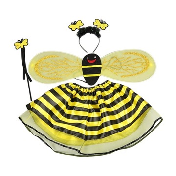 Zestaw kostiumów dla dzieci-pszczółek Little Bee Elf z żółtymi skrzydłami o tematyce zwierzęcej