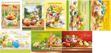 KARNET KARTKA ŚWIĄTECZNA WIELKANOC + KOPERTA 8 szt