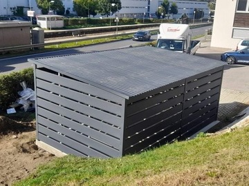 Навес для мусора 5x3 гаражи из листового графитового профиля