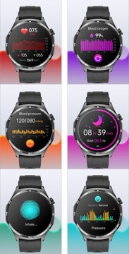 SMARTWATCH ZEGAREK CIŚNIENIOMIERZ EKG GLUKOZA GLIKEMIA HRV ROZMOWY MENU PL