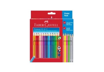 KREDKI OŁÓWKOWE FABER-CASTELL GRIP 18+4+2 KOLORY