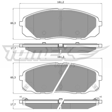 ТОРМОЗНЫЕ КОЛОДКИ KIA CARNIVAL III 15- ПЕРЕДНИЕ ТОРМОЗА TOMEX