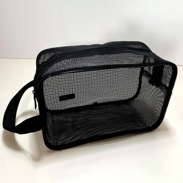 Мужские косметички черные сетчатые дорожные 25x11x16