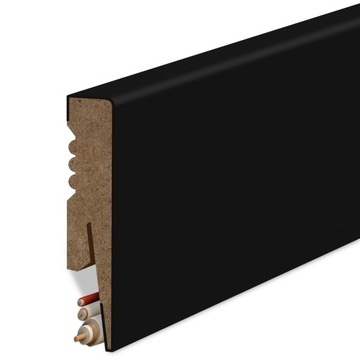 100x16 mm LISTWA PRZYPODŁOGOWA CZARNA MDF DEKORACYJNA COKÓŁ PROMIEŃ R2