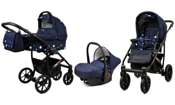 BabyLux Wózek 3w1 dziecięcy spacerówka Largo ALU