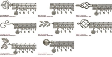 ДВОЙНЫЕ МЕТАЛЛИЧЕСКИЕ КАРДИНЫ 16/16 200 см 2 м