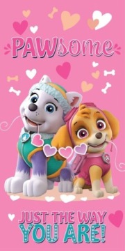Рушник банний пляжний 70x140 щенячий патруль PAW собачки рожевий