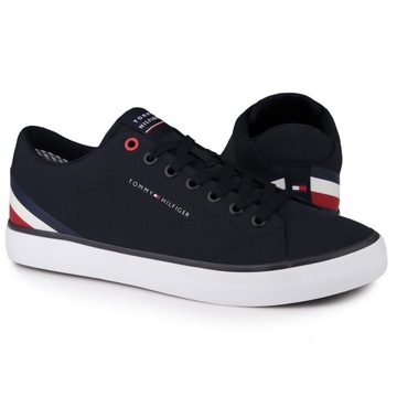 Buty męskie Tommy Hilfiger TH HI VULC CORE LOW STRIPES DESERT SKY