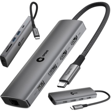 Hub Dual Monitor Usb-c 2xHDMI 4K DisplayPort Lan Ethernet pro notebook Asus