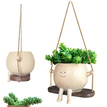 цветочный горшок с улыбающимся лицом, висящий декоративный цветок для дома и подарков