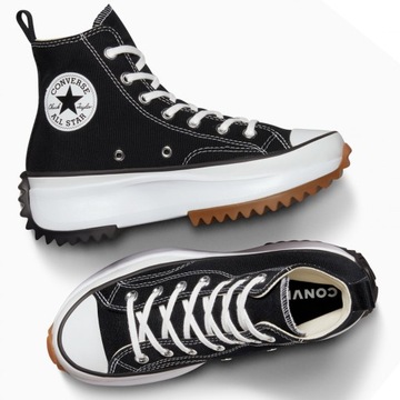 Converse buty trampki czarne wysokie platforma Run Star Hike 166800C 35,5