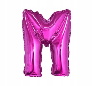 Balon foliowy Litera M, różowa, 35 cm.
