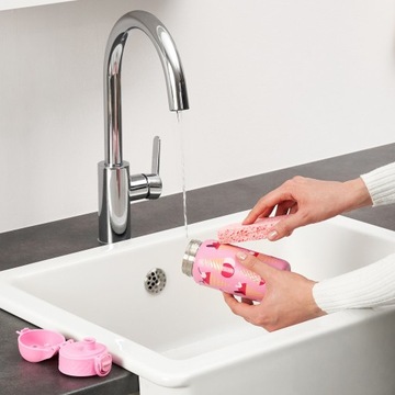 Стальная бутылочка для воды для девочек для поездок, розовая ICE CREAM ION8 0,4 л