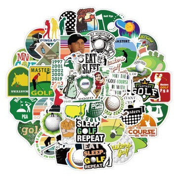 НАБОР ВОДОНЕПРОНИЦАЕМЫХ НАКЛЕЙКОВ MIX GOLF 50 шт.