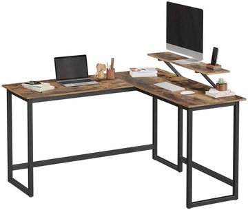 Biurko Komputerowe LOFT INDUSTRIALNE 140cm STALOWY brąz POJEMNY NAROŻNY