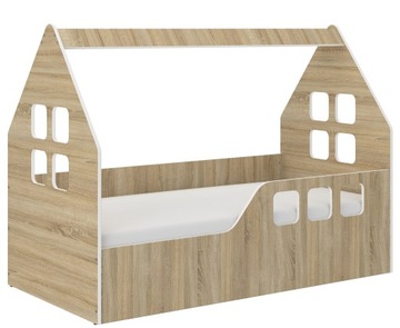Łóżko dziecięce DOMEK SONOMA160x80 + materac + pokrowiec