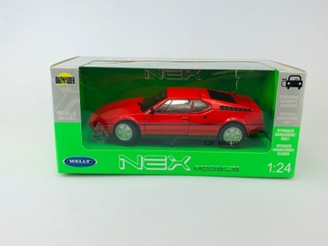 WELLY BMW M1 RED 1:24 НОВАЯ МЕТАЛЛИЧЕСКАЯ МОДЕЛЬ