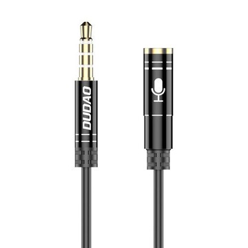 KABEL AUDIO PRZEDŁUŻACZ DUDAO AUX DO SŁUCHAWEK + MIKROFON 3,5 MM MINI JACK